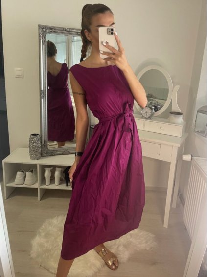 Šaty letní bez rukávu dámské (S/M ONE SIZE) ITALSKÁ MÓDA IMPLM221429/DR (Velikost S/M/L, Barva modrá královská)