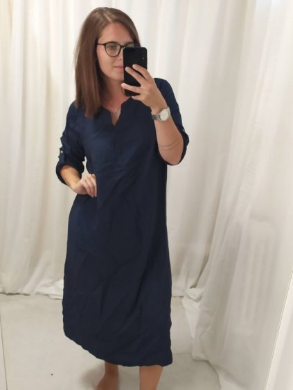 Šaty dlouhý rukáv dámské nadrozměr (XL/2XL ONE SIZE) ITALSKá MÓDA IMC22546/DR (Velikost XL/2XL, Barva Černá)