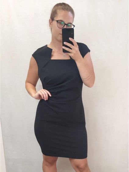 Šaty elegantní společenské dámské (XL-4XL) ITALSKá MóDA IM922DRESSBLACK/DR