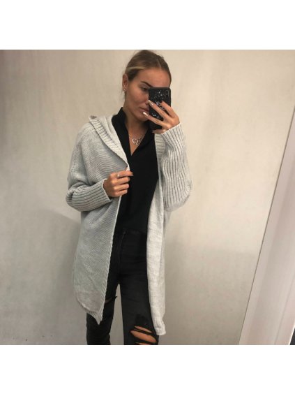 Cardigan pletený dlouhý rukáv dámský (S/M/L ONE SIZE) ITALSKÁ MÓDA IMWB22305/DR