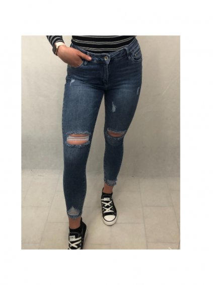 Rifle jeans push-up dlouhé dámské (XS-XL) M.SARA MA121S5226-4/DR