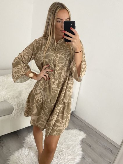 Šaty košilové oversize dlouhý rukáv dámské (S/M/L ONE SIZE) ITALSKÁ MÓDA IMWGS223367/DR (Velikost S/M/L, Barva bílá)