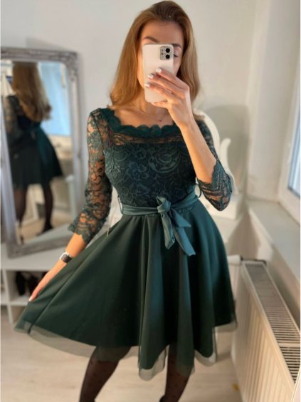Šaty elegantní dlouhý rukáv dámské (S/M ONE SIZE) ITALSKÁ MÓDA IMPSH22v3852/DR
