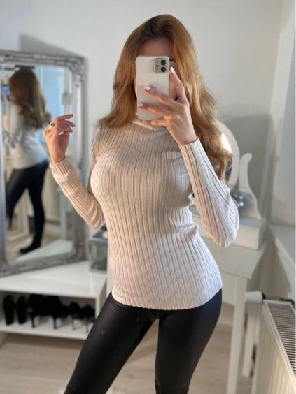 Svetr rolák dlouhý rukáv dámský (S/M ONE SIZE) ITALSKá MóDA IMM22Fd5809/DR (Velikost S/M/L, Barva žlutá hořčicová)
