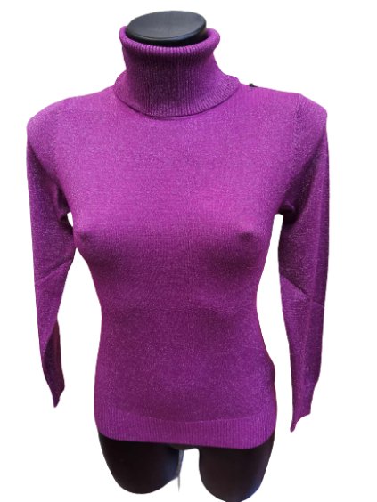 Svetr tenký rolák dlouhý rukáv třpytivý dámský (S/M ONE SIZE) ITALSKÁ MÓDA IMM22FD5851/DR