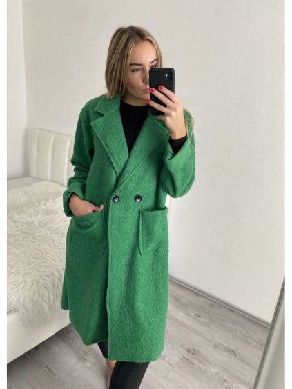 Kabát beránkový dlouhý dámský (S/M/L ONE SIZE) ITALSKÁ MÓDA IMD22912/DR (Velikost M/L, Barva Černá)