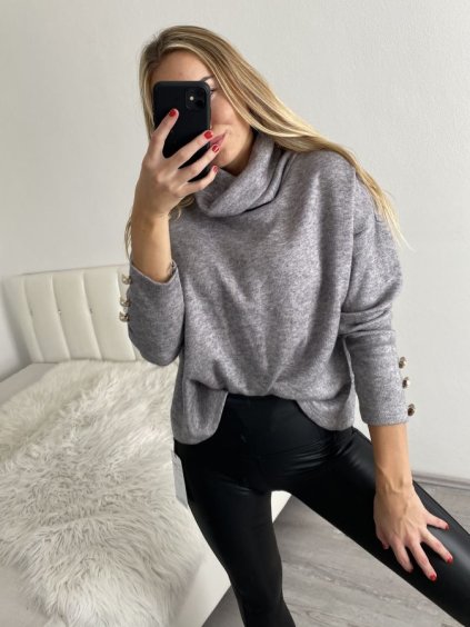 Tunika teplá s rolákem dlouhý rukáv dámský (S/M/L ONE SIZE) ITALSKÁ MÓDA IMM22H1436/DR (Velikost M/L, Barva hnědá)