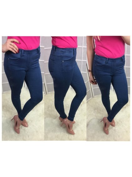 Džegíny legíny alá rifle jeans  dámské (34-44) SAL SAL22Y002-3/A/DR (Velikost 34, Barva modrá)