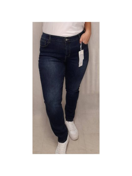 Rifle jeans dámské nadrozměrné (30-42) M.SARA MA121MF8553/DR (Velikost 30, Barva modrá)
