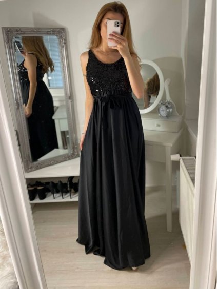 Šaty dlouhé plesové elegantní na ramínka dámské (S/M ONE SIZE) ITALSKÁ MÓDA IMPBB22O5728/DR (Velikost S/M/L, Barva béžová)