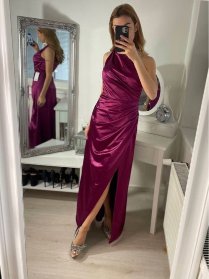 Šaty plesové dlouhé elegantní bez rukávu dámské (S/M ONE SIZE) ITALSKÁ MÓDA IMPBB22B22876/DR