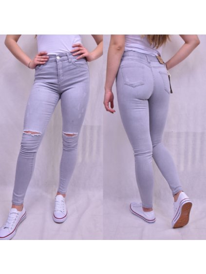 Rifle jeans dámské (25-31) P.O.P. SEVEN MA520gd6188/DR (Velikost 25, Barva šedá)