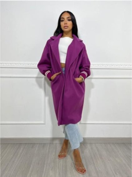 Kabát flaušový dlouhý rukáv dámský (S/M ONE SIZE) ITALSKÁ MÓDA IMM22MS85829/DR (Velikost S/M/L, Barva Černá)