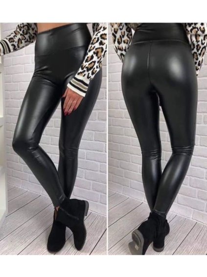Legíny koženkové zateplené dlouhé dámské (S/M, M/L, LX/2XL) TURECKÁ MODA TM9222048/DR (Velikost S/M/L, Barva Černá)
