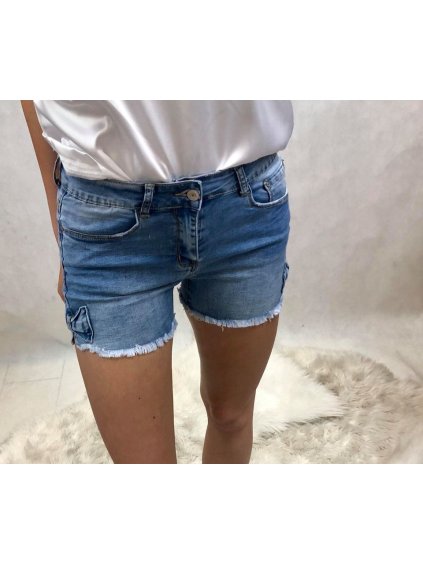 Kraťasy letné dámske (xs-xxl) TURECKÁ MODA CAL19DH389/DR (Velikost XS, Barva modrá)