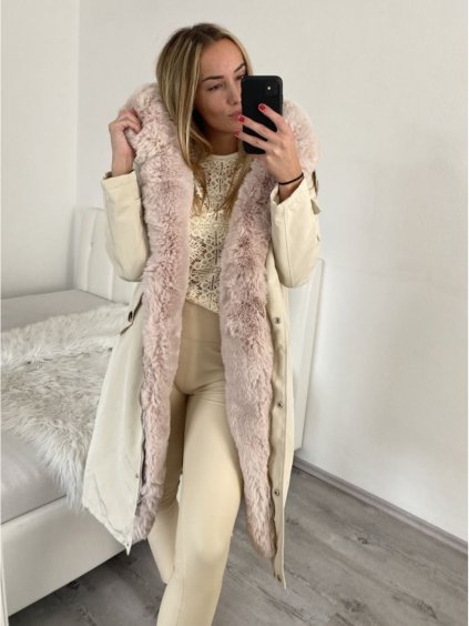 Kabát parka zimní s kožíškem dámský (XS-L) MFFASHION IMMF21PS2220-01/DR