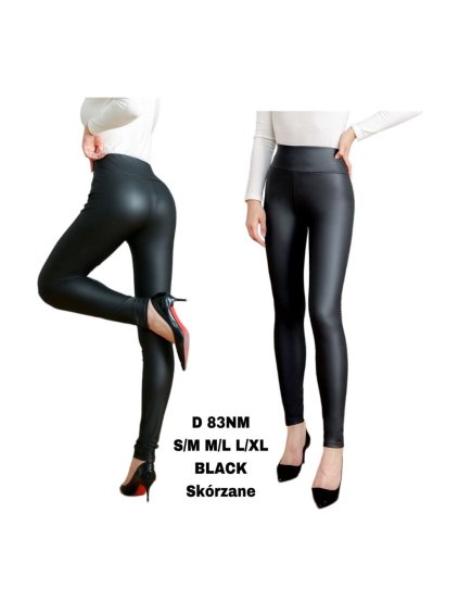 Legíny koženkové dlouhé dámské (S-XL) FYVFASHION FYV22D83NM/DR