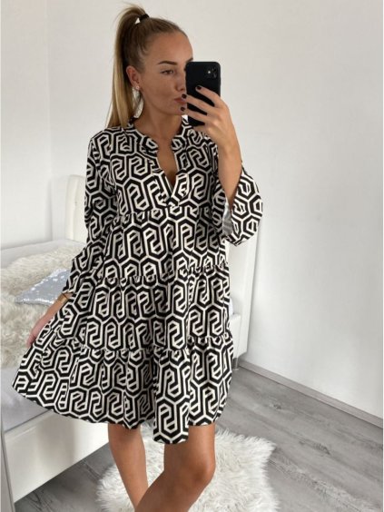 Šaty dlouhý rukáv dámské nadrozměr (M/L ONE SIZE) ITALSKá MóDA IM4221054-6/DR