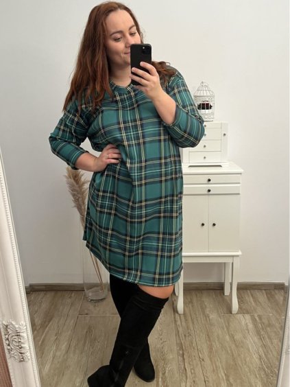 Šaty dlouhý rukáv dámské nadrozměr (XL/2XL ONE SIZE) ITALSKÁ MÓDA IMWQ22ELISA-2/DR