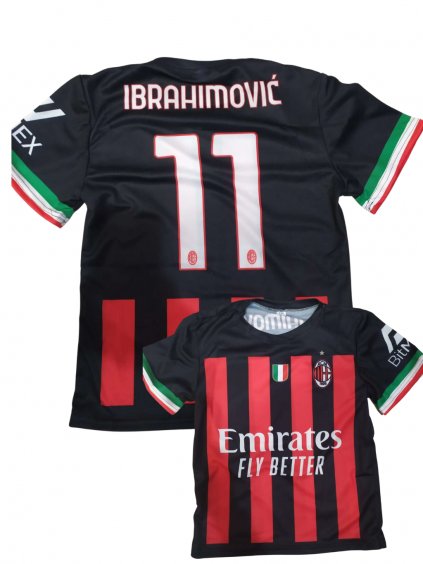 Chlapecký Fotbalový dres  AC Milan Ibrahimovic 11 - 285174 (Barva černá, Velikost XL)