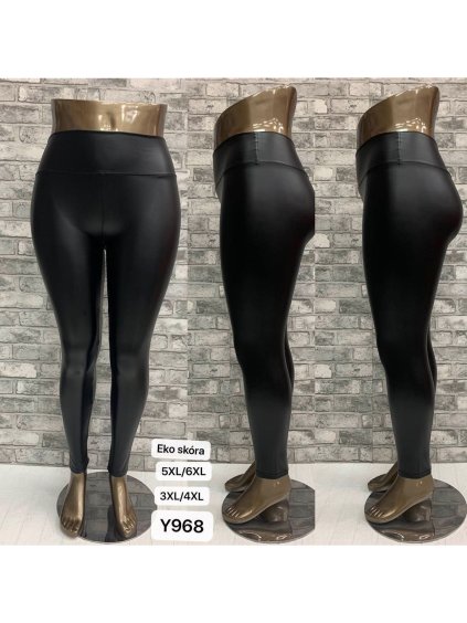 Legíny dlouhé koženkové dámské nadrozměrné (2XL-6XL) TURECKÁ MÓDA TMWL20899/DR