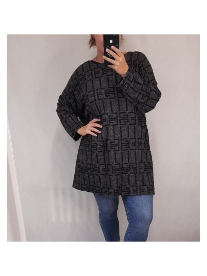 Šaty teplé dlouhý rukáv dámské nadrozměr (5XL/6XL ONE SIZE) ITALSKÁ MÓDA IM4212335/DR