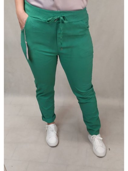 Kalhoty strečové dámské nadrozměr (XL/2XL/3XL ONE SIZE) ITALSKÁ MÓDA IMJ220015/DR (Velikost 2XL/3XL, Barva Černá)