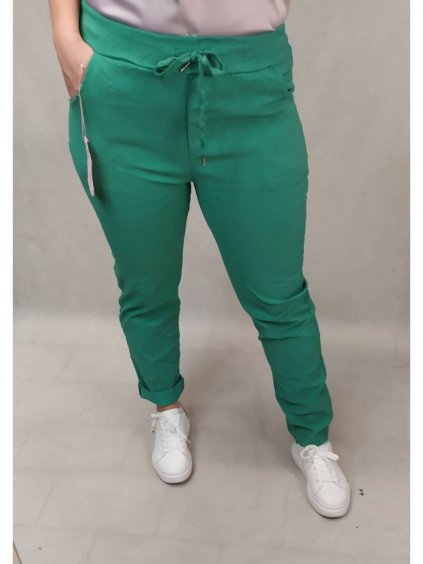 Kalhoty strečové dámské nadrozměr (XL/2XL/3XL ONE SIZE) ITALSKÁ MÓDA IMJ220015/DR