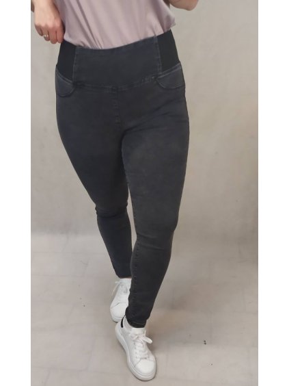 Rifle jeans dámské nadrozměrné (vel 30-38) M.SARA MA620MS1291g-5 (Velikost 32, Barva Černá)