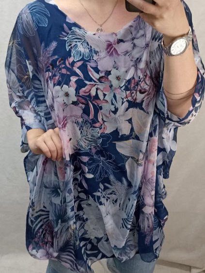 Tunika krátký rukáv dámská nadrozměr (XL/2XL/3XL ONE SIZE) ITALSKÁ MÓDA IM422397/DR (Velikost 2XL/3XL, Barva hnědá)