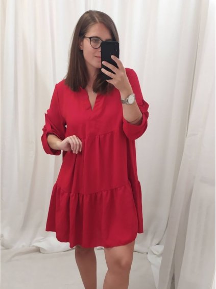 Šaty oversize volnočasové 3/4 rukáv dámské nadrozměr (XL/2XL ONE SIZE) ITALSKÁ MÓDA IMD22440/DR (Velikost XL/2XL, Barva béžová)