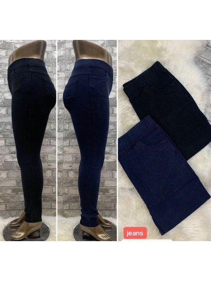 Kalhoty jeans džegíny dlouhé dámské nadrozměr (2XL/3XL,3XL/4XL,4XL/5XL,5XL/6XL) TURECKÁ MÓDA TMWL22F1189/DR (Velikost 2XL/3XL, Barva Černá)