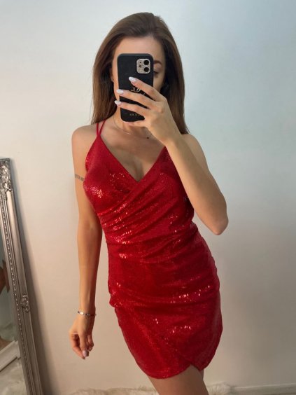 Šaty elegantní třpytivé na ramínka dámské (S/M ONE SIZE) ITALSKÁ MÓDA IMWE224059/DU (Velikost S/M/L, Barva Černá)