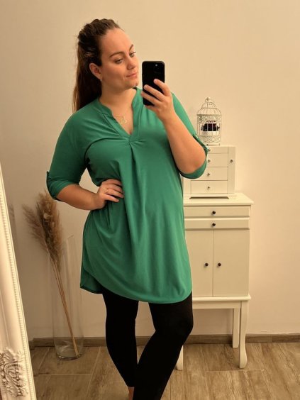 Tunika 3/4 rukáv dámská (XL/2XL ONE SIZE) ITALSKá MóDA IM322STELA/DR (Velikost XL/2XL, Barva bílá)