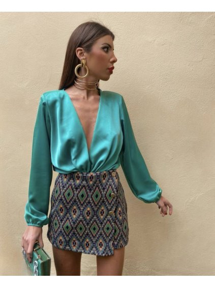 Body halenka dlouhý rukáv dámské (S/M ONE SIZE) ITALSKÁ MÓDA IMPBB22B10765/DU (Velikost S/M/L, Barva červená)