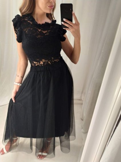 Sukně dlouhá tylová dámská (S/M ONE SIZE) ITALSKÁ MÓDA IMWE222302/DR (Velikost S/M/L, Barva Černá)