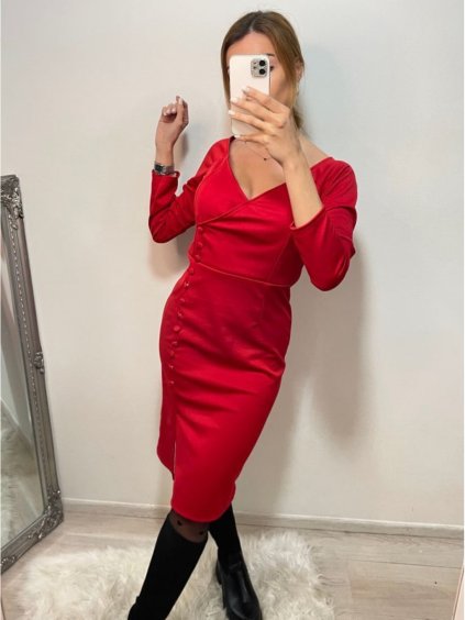 Šaty elegantní dlouhý rukáv dámské (S/M ONE SIZE) ITALSKÁ MÓDA IMWE223788/DR (Velikost S/M/L, Barva Černá)