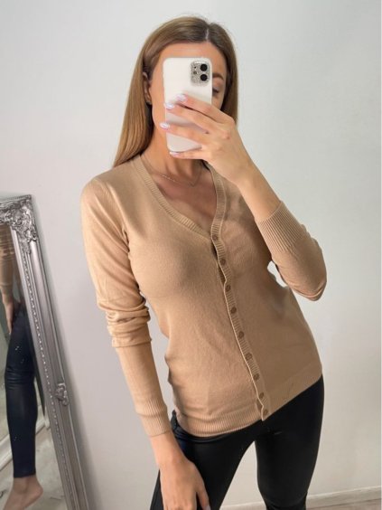 Svetr tenký na knoflíčky dlouhý rukáv dámský (S/M ONE SIZE) ITALSKá MóDA IMM22Fd9072/DR (Velikost S/M/L, Barva Černá)
