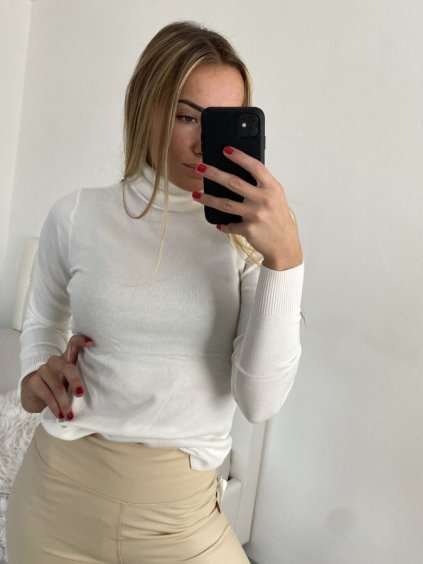 Svetr úpletový s rolákem dlouhý rukáv dámský (S/M ONE SIZE) ITALSKÁ MÓDA EXTRA ME IMM22FD9076/DR