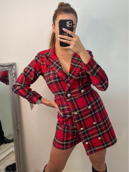 Šaty elegantní košilové dlouhý rukáv dámské (S-XL) ITALSKÁ MÓDA IMWKK223997/DU (Velikost S, Barva červená)
