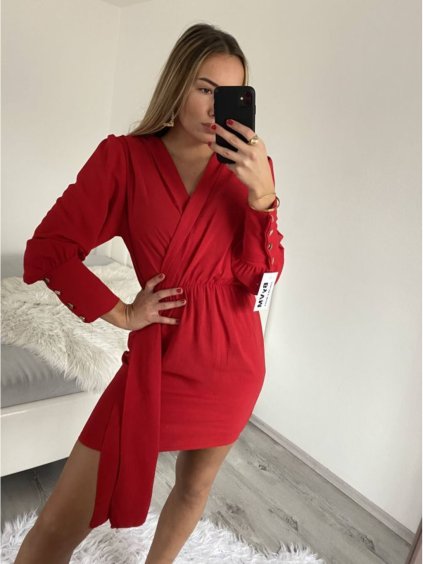 Šaty elegantní dlouhý rukáv dámské (S/M ONE SIZE) ITALSKÁ MÓDA IMWGS223995/DR (Velikost S/M/L, Barva Černá)