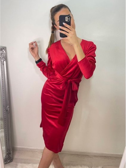 Šaty elegantní sametové dlouhý rukáv dámské (S/M ONE SIZE) ITALSKÁ MÓDA IMWDD224028/DU (Velikost S/M/L, Barva Černá)