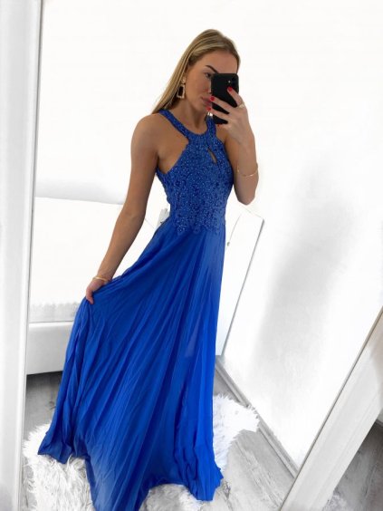 Šaty elegantní společenské dlouhé bez rukávu dámské (S/M ONE SIZE) ITALSKá MóDA IMM2219805/DU (Velikost S/M/L, Barva bílá)