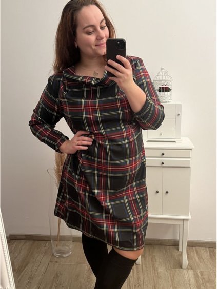 Šaty dlouhý rukáv dámské nadrozměr (XL/2XL ONE SIZE) ITALSKÁ MÓDA IMWQ22EMA/DR (Velikost XL/2XL, Barva Černá)