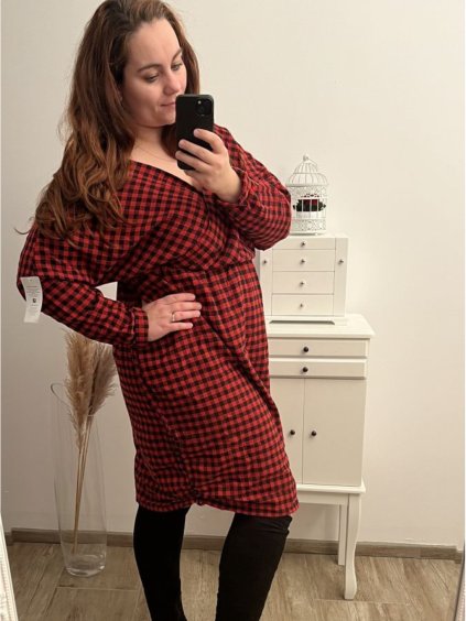 Šaty elegantní dlouhý rukáv dámské nadrozměr (XL/2XL/3XL ONE SIZE) ITALSKÁ MÓDA IMWQ22MARIA/DR (Velikost 2XL/3XL, Barva Černo-bílá)
