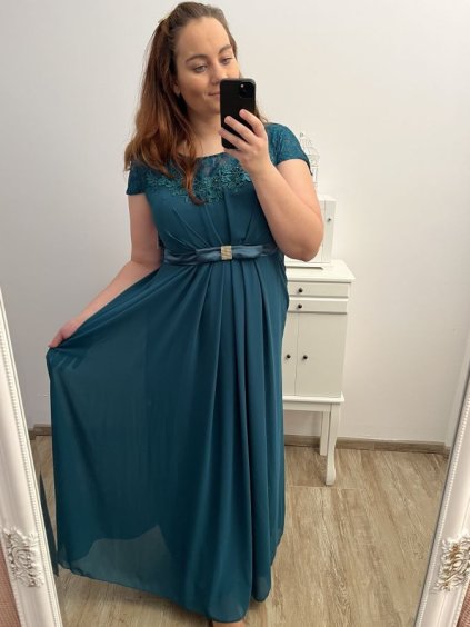 Šaty plesové elegantní společenské krátký rukáv dámské nadrozměr (L/XL/2XL ONE SIZE) ITALSKÁ MÓDA IMM22693/DU (Velikost XL/2XL, Barva Černá)