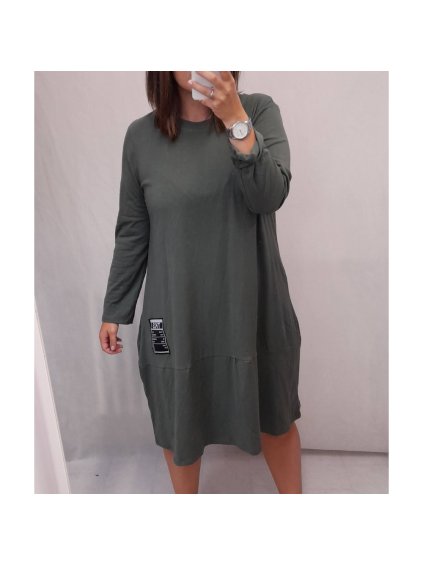 Šaty/Tunika dlouhý rukáv dámské (XL/2XL ONE SIZE) ITALSKÁ MODA IMC21MINA/DR