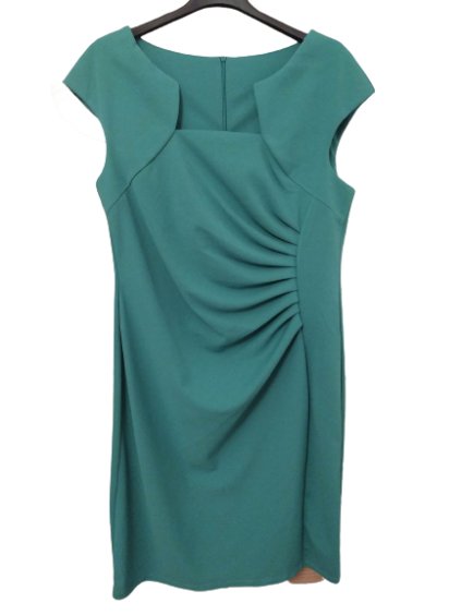 Šaty elegantní krátký rukáv dámské nadrozměr (2XL-4XL) ITALSKá MóDA IMM22A2982/DU (Velikost 2XL, Barva zelená)