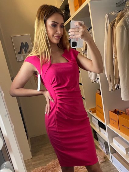 Šaty pouzdrové společenské elegantní bez rukávů dámské (S-XL) ITALSKÁ MÓDA IMM22Q51239