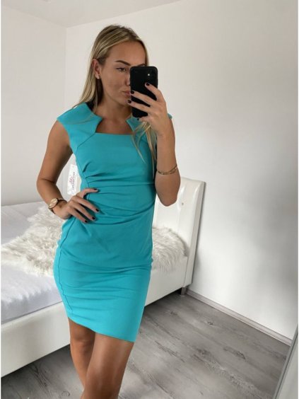 Šaty pouzdrové společenské elegantní bez rukávů dámské (S-XL) ITALSKÁ MÓDA IMM22Q51239